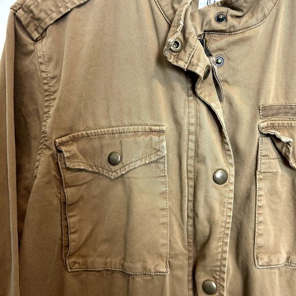 Gap Unisex Long Sleeve Classic Utility 4 Pocket Military Jacket Size Medium Snap - Picture 8 of 15